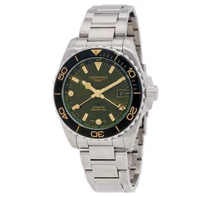 Pre-owned Longines Hydroconquest Gmt Automatic Green Dial Men's Watch L3.790.4.06.6