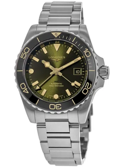 Longines Hydroconquest Gmt Automatic Green Dial Steel Men's Watch L3.790.4.06.6