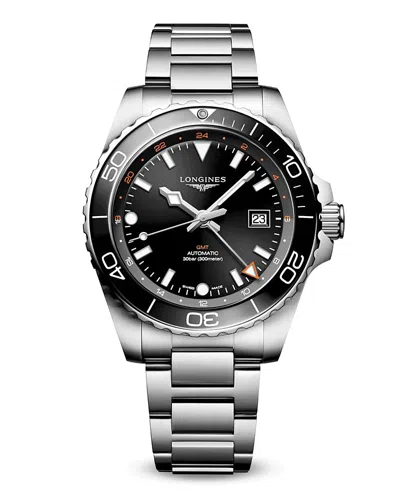 Longines Hydroconquest Gmt Watch, 43mm In Black/silver