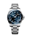 Longines Men's Swiss Automatic Hydroconquest Gmt Stainless Steel Bracelet Watch 43mm In Blue/silver