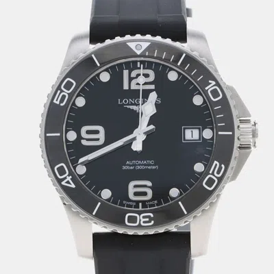 Pre-owned Longines Hydroconquest L3.780.4 Black Stainless Steel Automatic Men's Watches 39mm