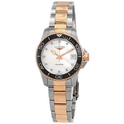 Pre-owned Longines Hydroconquest Quartz Diamond White Dial Ladies Watch L3.370.3.89.6
