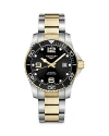 Longines Mens Black L3.781.3.56.7 Hydroconquest Stainless-steel Automatic Watch In Black