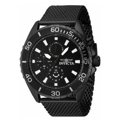 Pre-owned Longines Invicta Ocean Voyage Chronograph Quartz Black Dial Men's Watch 46276