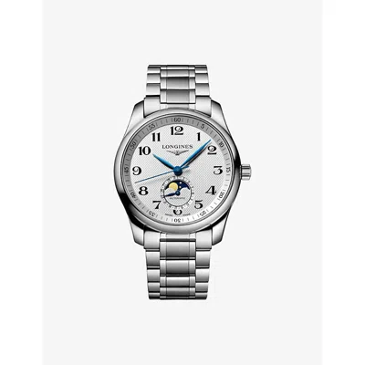 Longines L2.909.4.78.6 Master Collection Moonphase Stainless-steel Automatic Watch In Silver