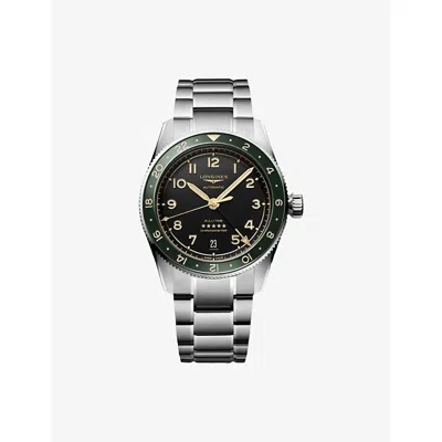 Longines L3.802.4.63.6 Spirit Zulu Time Stainless-steel Automatic Watch In Silver