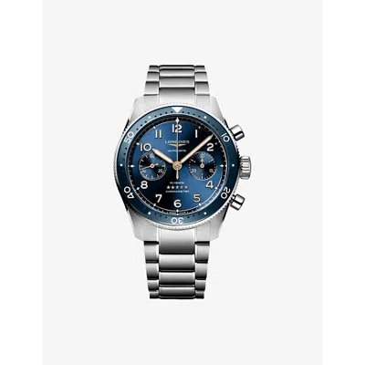 Longines L3.821.4.93.6 Spirit Flyback Chronograph Stainless-steel Automatic Watch In Silver