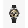 Longines Men's Swiss Automatic Chronograph Conquest Black Rubber Strap Watch 42mm In Brown