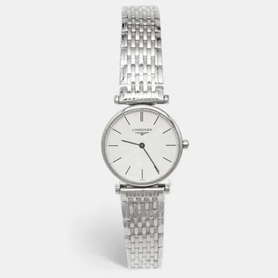 Pre-owned Longines L42094716 Women's Wristwatch 24 Mm In Silver