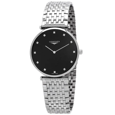 Longines La Grande Classique De  Quartz Diamond Black Dial Unisex Watch L4.866.4.58.6 In White