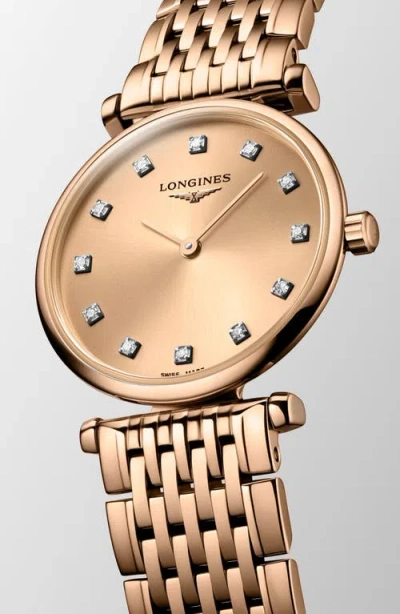Longines La Grande Classique Diamond Bracelet Watch, 24mm In Rose