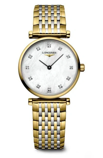 Longines La Grande Classique Diamond Bracelet Watch, 24mm In White