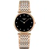 Longines La Grande Classique Quartz Black Diamond Dial Stainless Steel Women's Watch L4.709.1.57.7 In Black