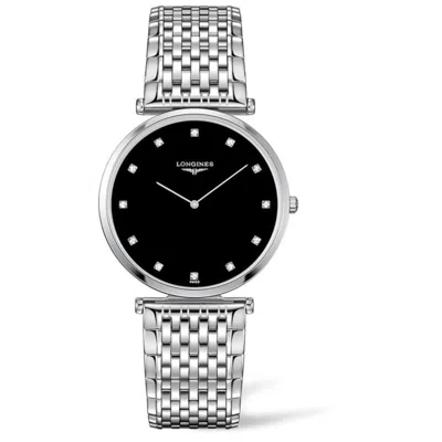 Longines La Grande Classique Quartz Black Diamond Dial Steel Unisex Watch L4.755.4.58.6