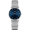 Longines La Grande Classique Quartz Blue Diamond Dial Steel Women's Watch L4.709.4.97.6 In Blue