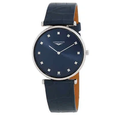 Pre-owned Longines La Grande Classique Quartz Diamond Blue Dial Ladies Watch L4.709.4.97.2