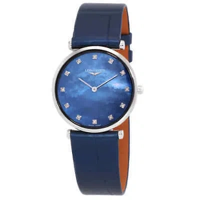 Pre-owned Longines La Grande Classique Quartz Diamond Blue Mop Dial Ladies Watch