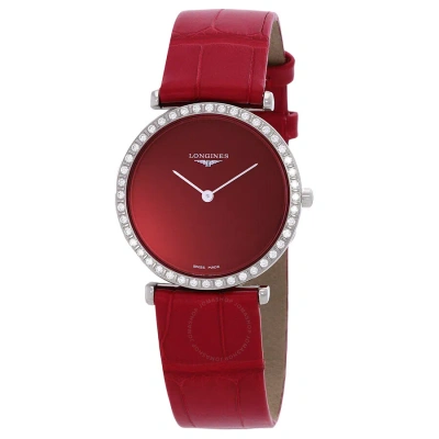 Longines La Grande Classique Quartz Diamond Red Dial Ladies Watch L45230912