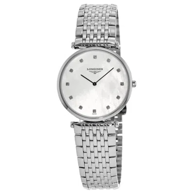 Longines La Grande Classique Quartz Mother Of Pearl Dial Diamond Stainless Steel Women's Watch L4.709.4.88.6 In Pattern