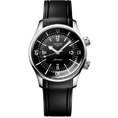 Longines Legend Diver Automatic Black Dial Rubber Strap Men's Watch L3.764.4.50.9
