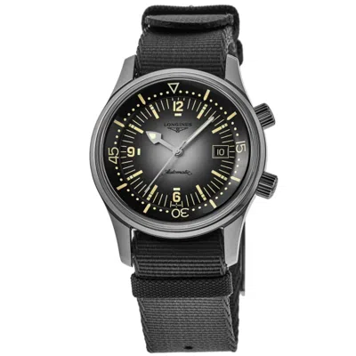 Longines Legend Diver Automatic Grey Dial Nylon Strap Men's Watch L3.774.4.70.2 In Gray