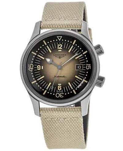 Pre-owned Longines Legend Diver Beige Dial Fabric Strap Men's Watch L3.774.4.30.2