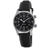 Longines Legend Diver Black Dial Black Leather Strap Unisex Watch L3.374.4.50.0 In Black