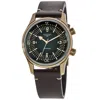 Longines Legend Diver Green Dial Bronze Titanium Leather Strap Men's Watch L3.774.1.50.2 In Brown