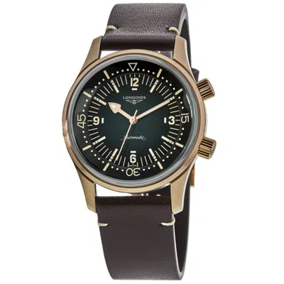 Longines Legend Diver Green Dial Bronze Titanium Leather Strap Men's Watch L3.774.1.50.2