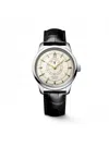 Longines Conquest Heritage Central Power Reserve Automatic Champagne Dial Black Leather Strap Men's Watch L1. In Black