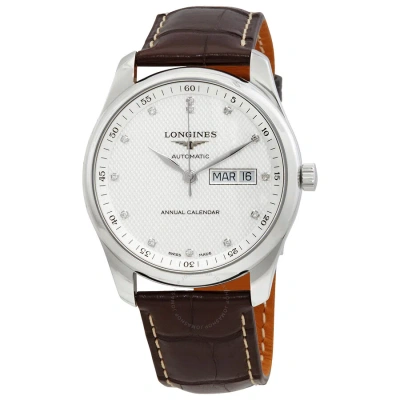 Longines Master Automatic Chronometer Diamond Silver Dial Men's Watch L2.910.4.77.3 In Brown