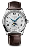 Longines Master Automatic Leather Strap In White
