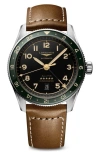 LONGINES MASTER AUTOMATIC LEATHER STRAP WATCH, 40MM
