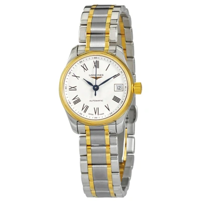 Longines Master Automatic White Dial Ladies Watch L2.128.5.11.7 In Metallic