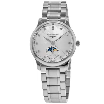 Longines Master Collection Automatic 34mm Mother Of Pearl Diamond Dial Steel Women's Watch L2.409.4.87.6 In Multi