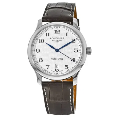 Longines Master Collection Automatic 38.5mm Silver Dial Leather Strap Men's Watch L2.628.4.78.3 In Black
