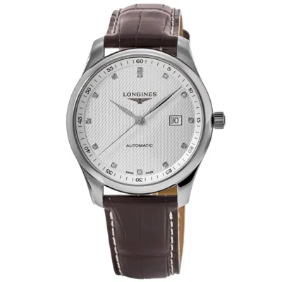 Longines Master Collection Automatic 40mm Silver Diamond Dial Leather Strap Men's Watch L2.793.4.77.3