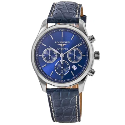 Longines Master Collection Automatic 42mm Chronograph Blue Dial Leather Strap Men's Watch L2.759.4.92.0