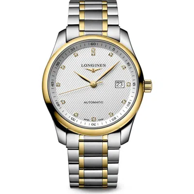 Longines Master Collection Diamond Automatic Bracelet Watch, 40mm In White