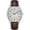 Longines Master Collection Croc Embossed Leather Strap Watch, 42mm In Silver