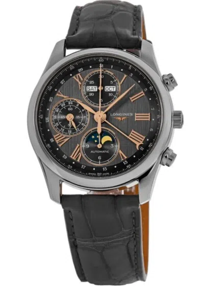 Pre-owned Longines Master Collection Grey Dial Leather 42 Mm Men's Watch L2.773.4.61.2