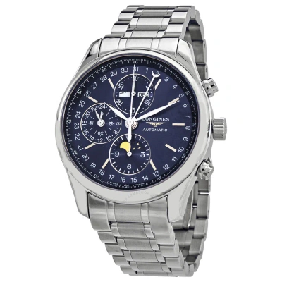 Longines Master Collection Moon Phase Chronograph Automatic Sunray Blue Dial Men's Watch L2.773.4.92 In Green