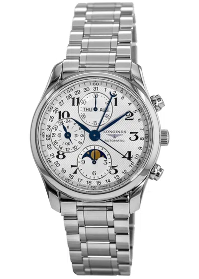 Longines Master Collection Moonphase 40mm Chronograph Steel Men's Watch L2.673.4.78.6 In Silver