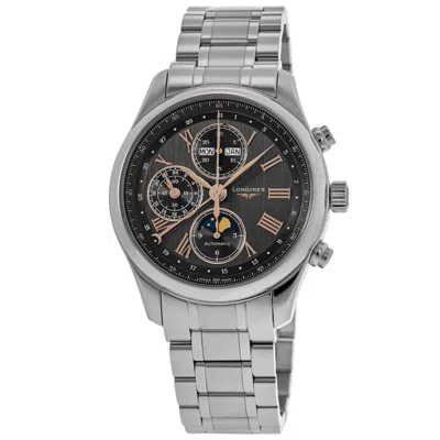 Longines Master Collection Moonphase Automatic Chronograph Grey Dial Steel Men's Watch L2.673.4.61.6