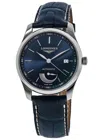 Longines Master Collection Power Reserve 40mm Blue Dial Leather Strap Men's Watch L2.908.4.92.0 In Blue
