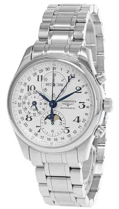 Pre-owned Longines Master Collection Steel Men's Chrono Moon Phase Watch L2.773.4.78.6