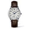 Longines Master Power Reserve Silver Dial Leather Strap Men's Watch L2.708.4.78.3 In Silver