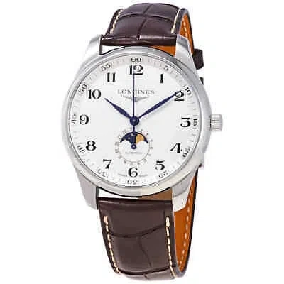 Pre-owned Longines Master Silver Dial Brown Leather Men's Watch L29194783