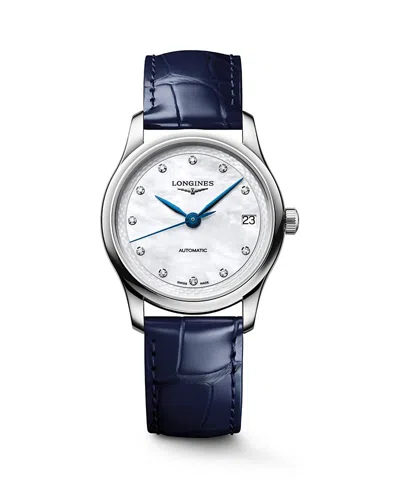 Longines Master Watch, 34mm In Blue
