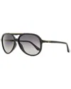 Longines Men's Pilot Sunglasses Lg0003-h 01b Black 59mm In Black